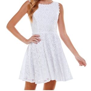 CITY STUDIO | Lace Fit & Flare Sleeveless Dress | White | Size: 9 Juniors
